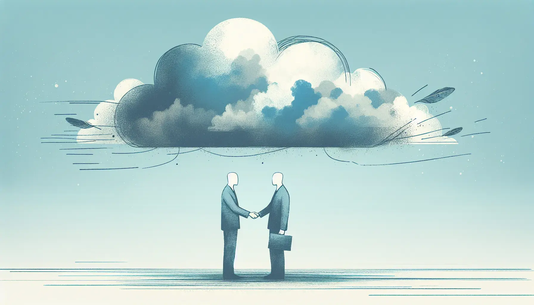 Symbolic representation of a partnership between tech giants in the cloud.