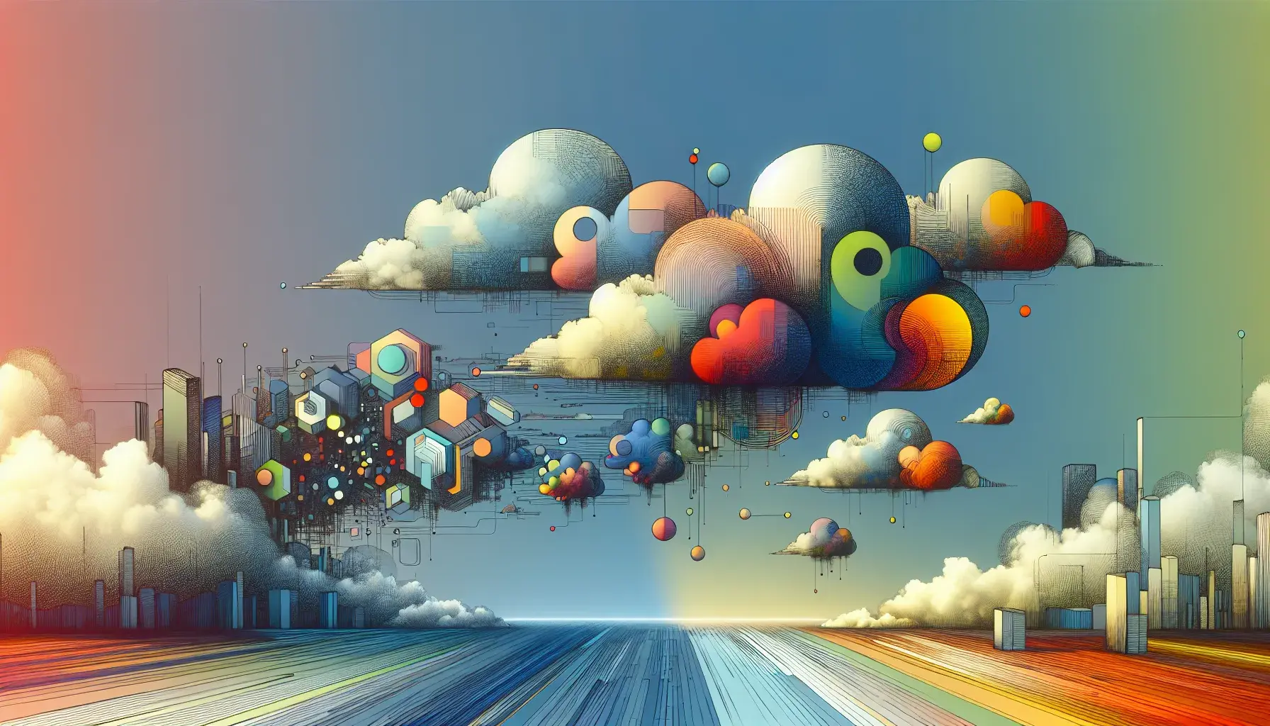 A symbolic representation of a cloud deal between tech giants.