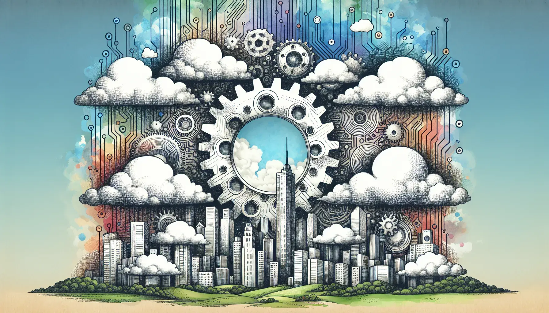 A symbolic representation of a cloud partnership expanding in the tech landscape.